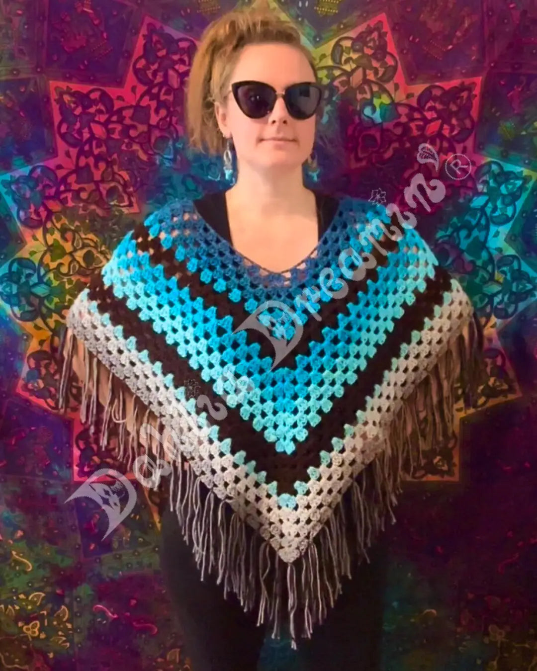 Blue Iris Poncho