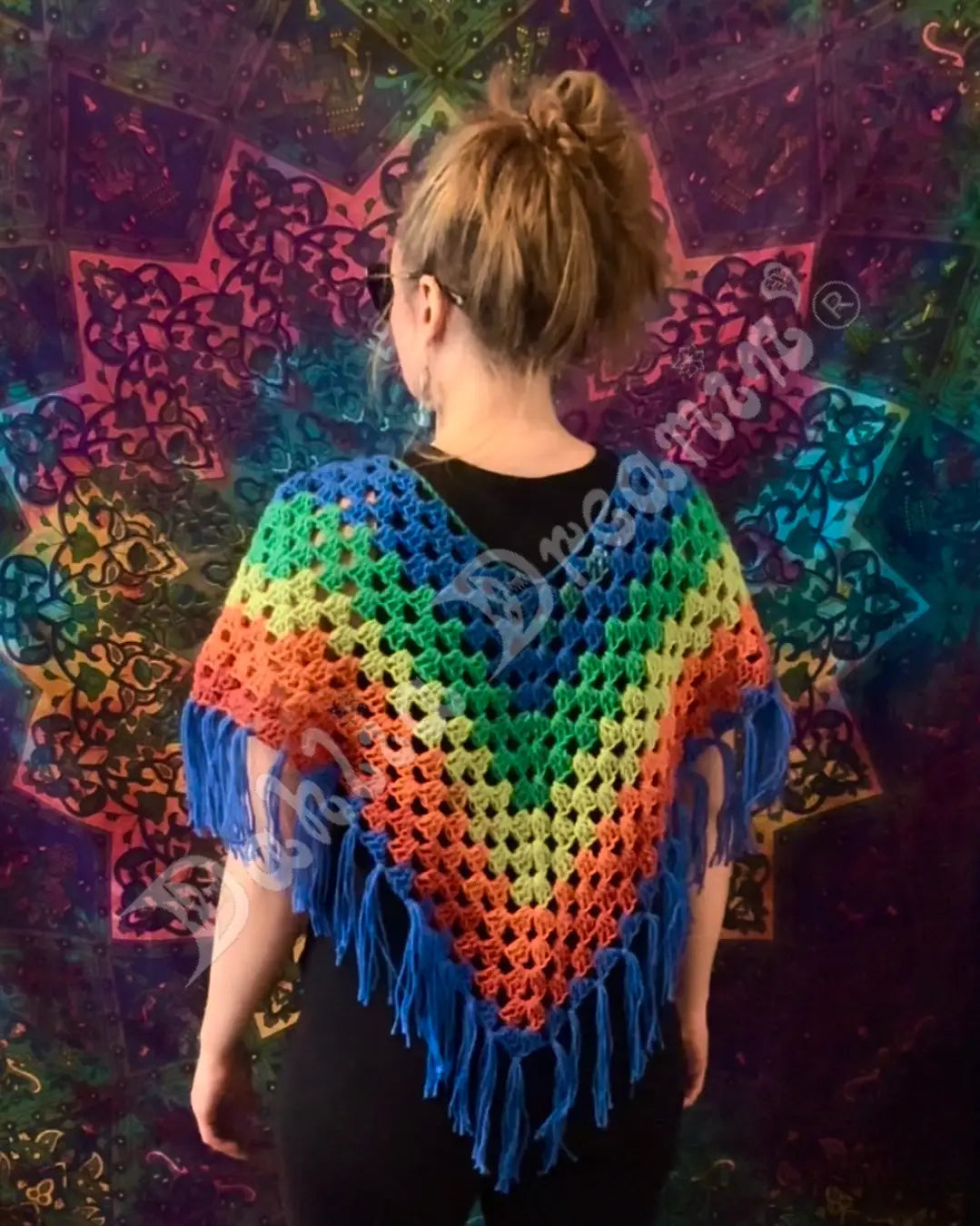 Bright Rainbow Poncho