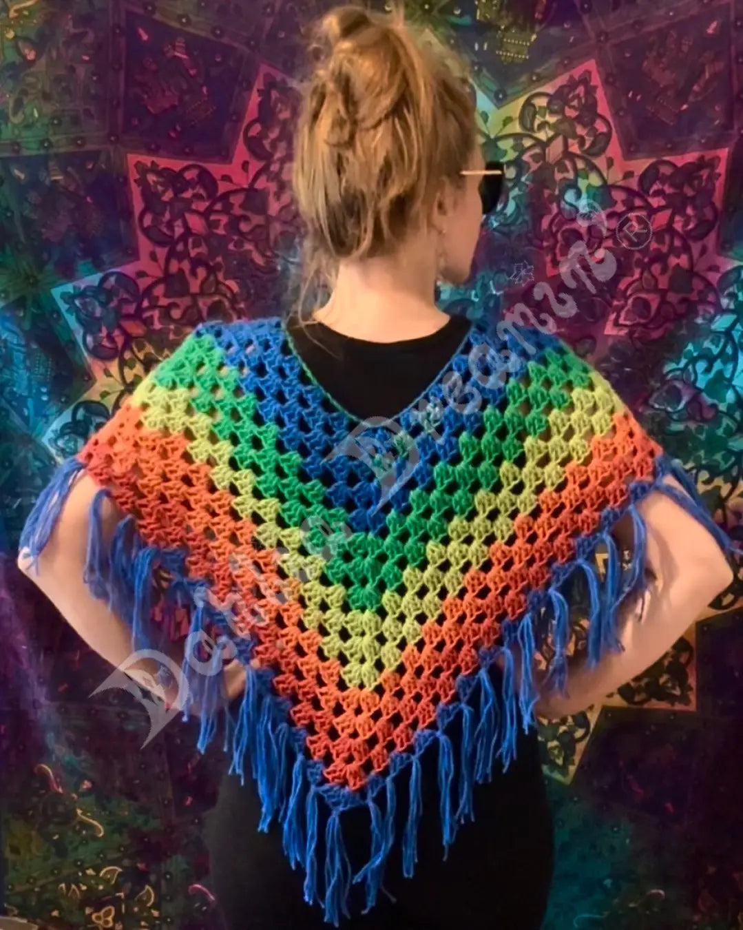 Bright Rainbow Poncho