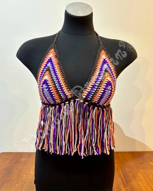 Dahlia Dreamin’ Striped Halter Crochet Top