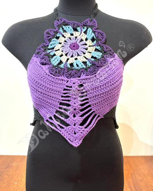 Dahlia Skeleton Halter Crochet Top