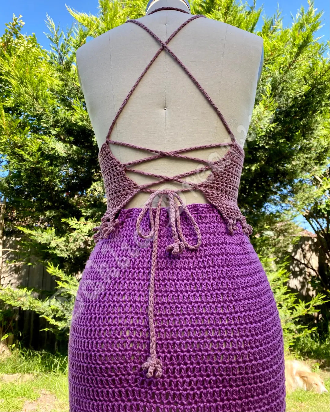 Flower Crop Halter Crochet Top