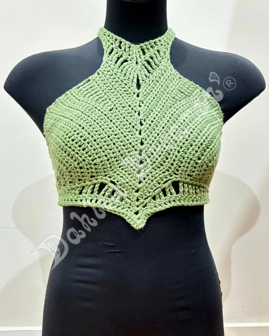 Forest Skeleton Halter Crochet Top