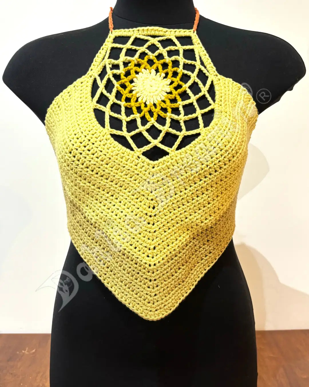 Golden Dahlia Crochet Top