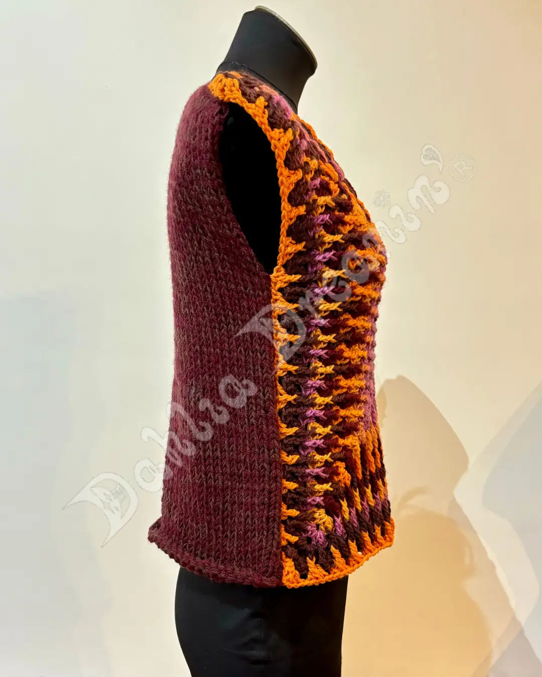 Maroon Mosaic Vest