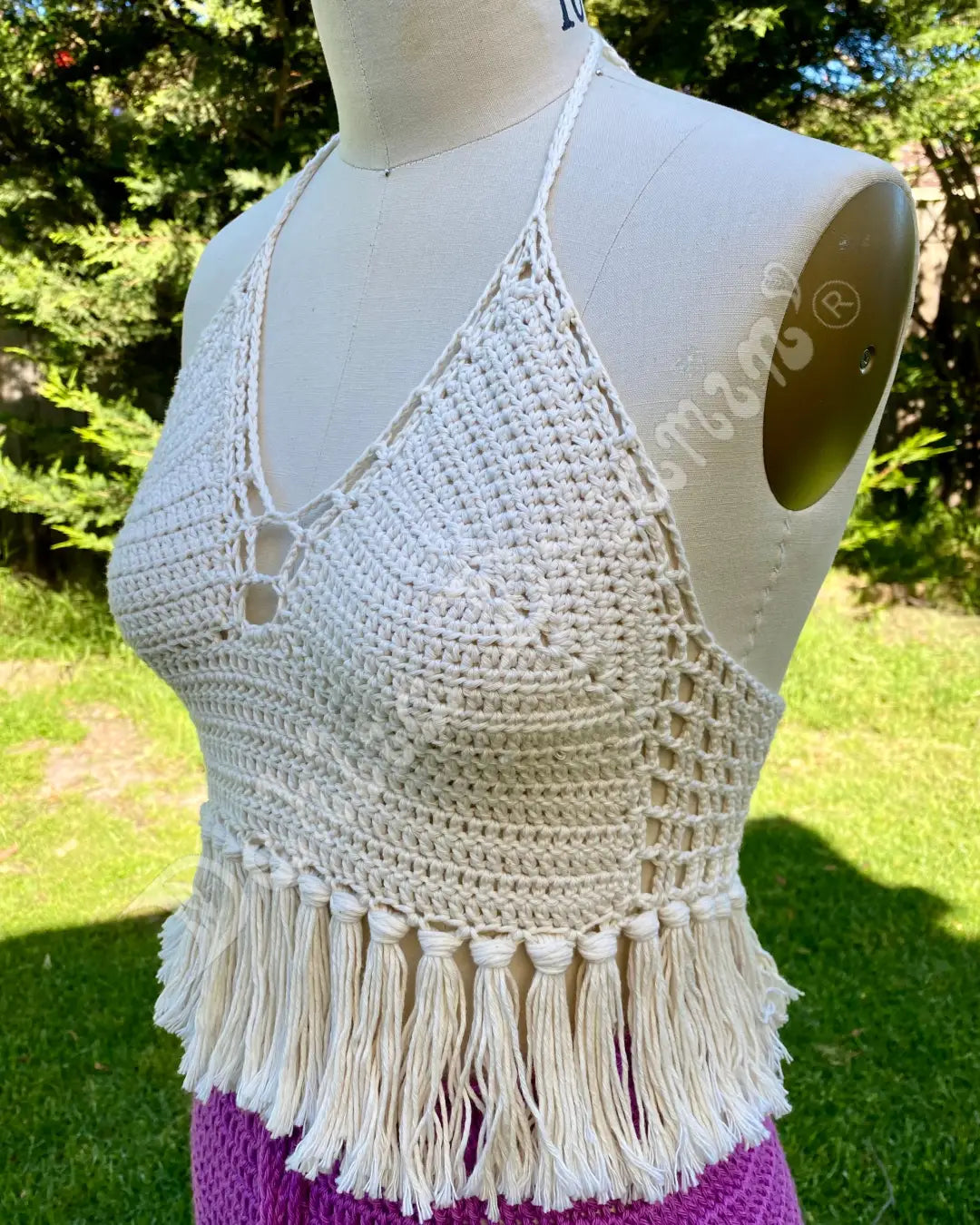 Natural Halter Crochet Top