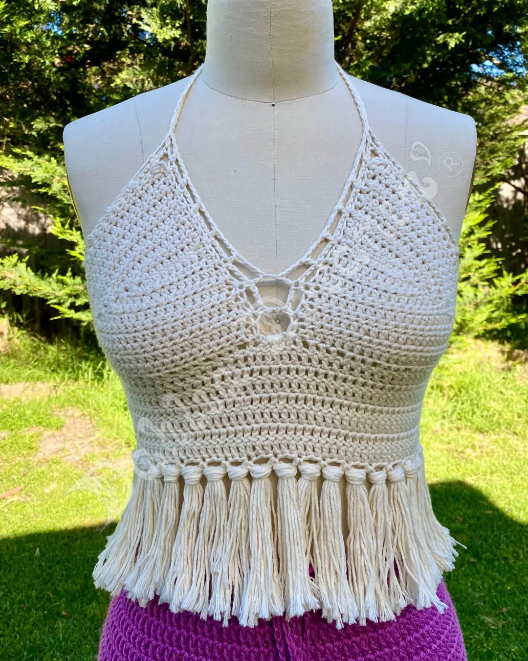 Natural Halter Crochet Top