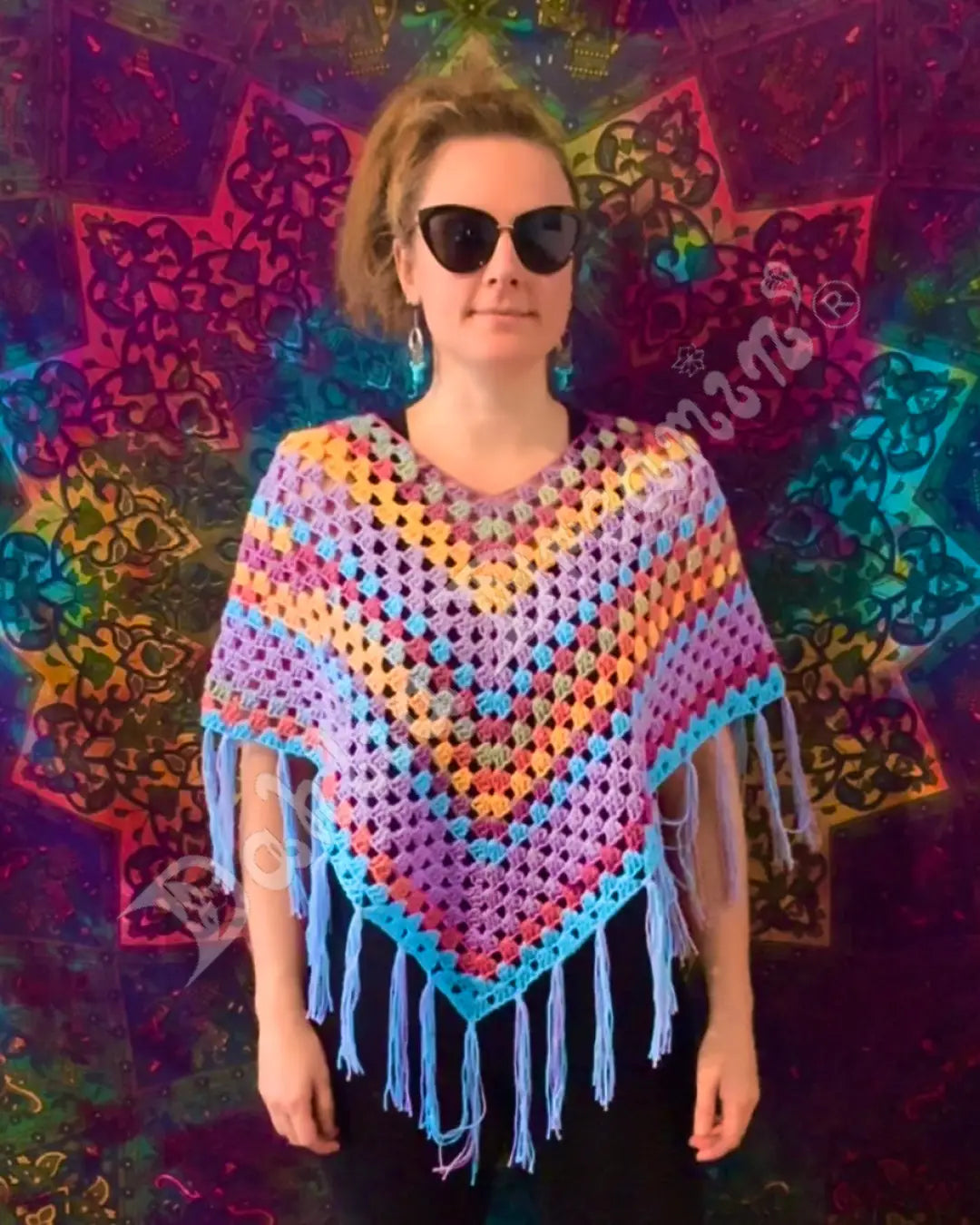 Pastel Rainbow Poncho