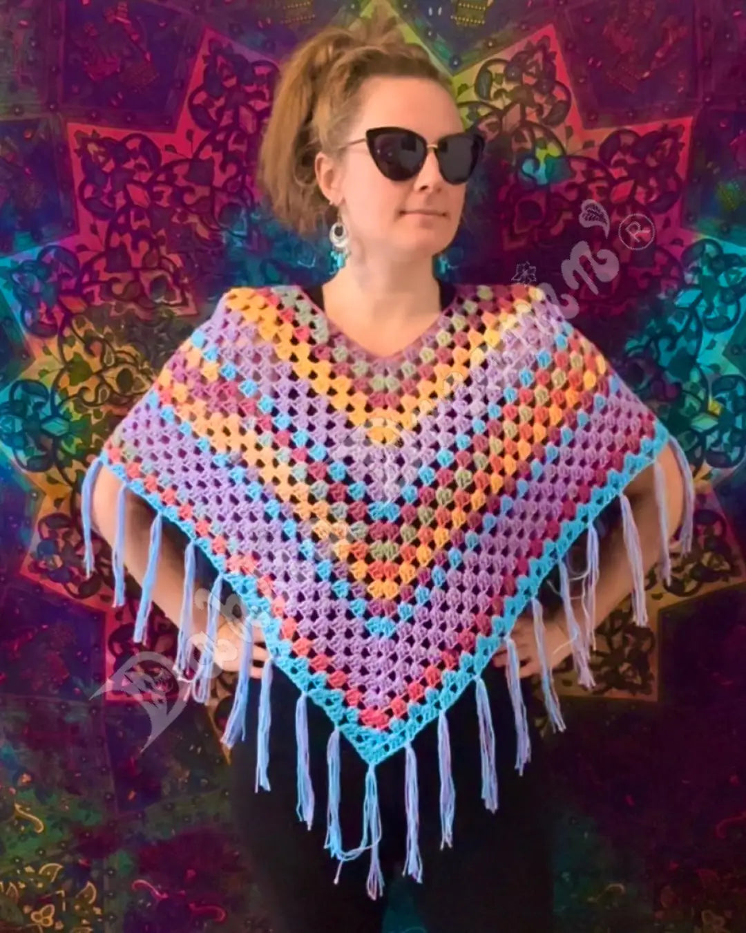 Pastel Rainbow Poncho