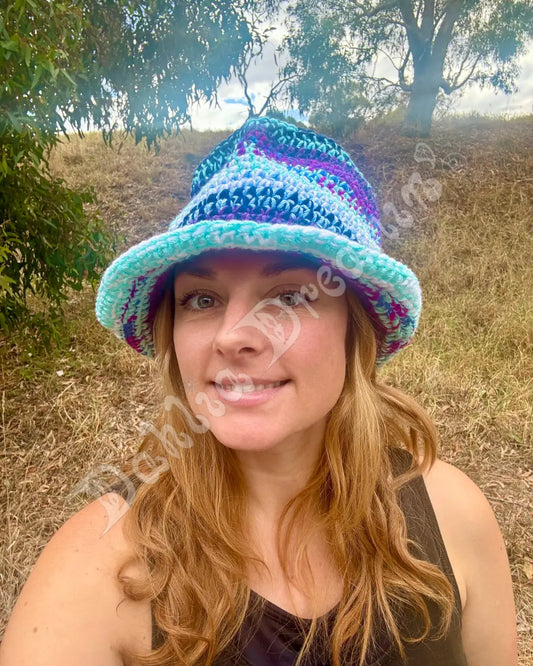 Purple Sky Crochet Fedora