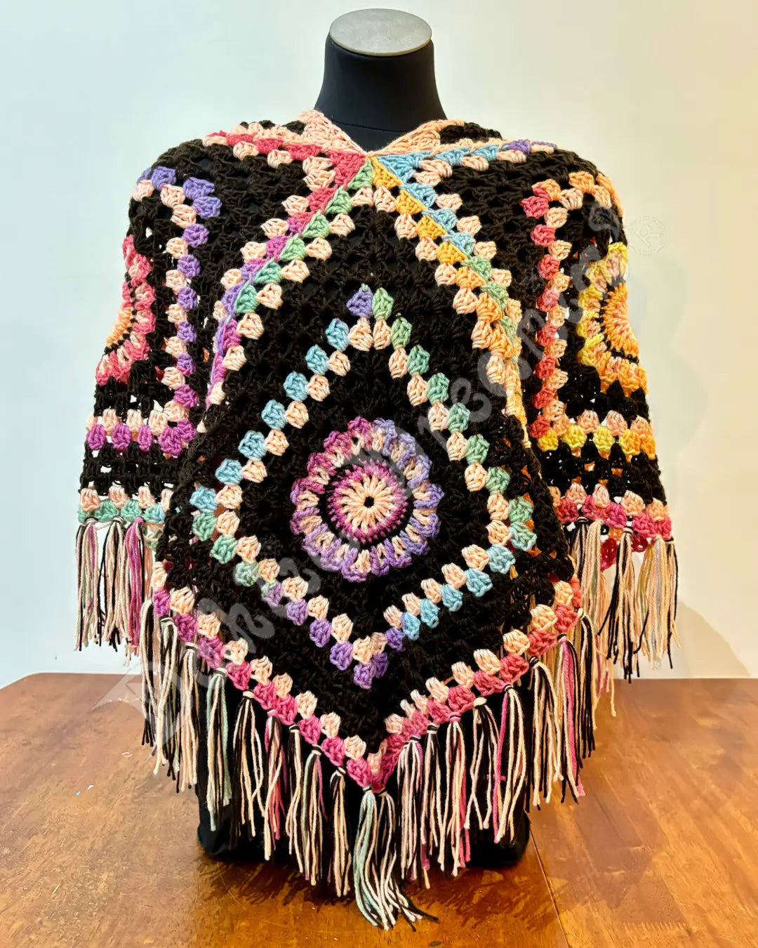 Rainbow Hood Poncho