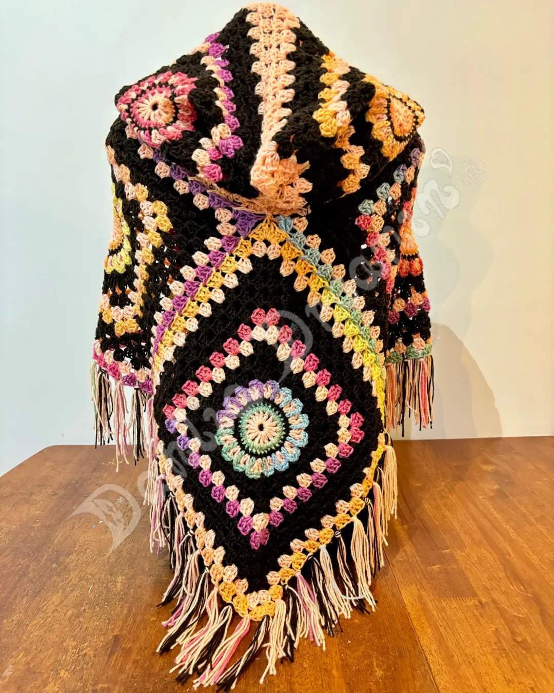 Rainbow Hood Poncho