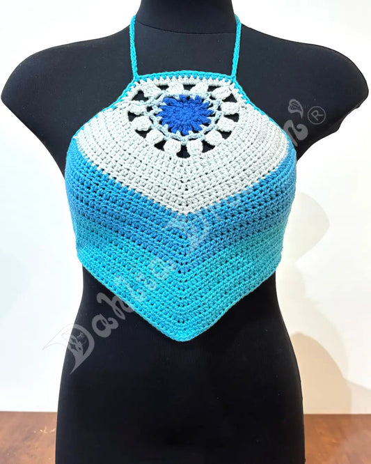 Sky Dahlia Crochet Top